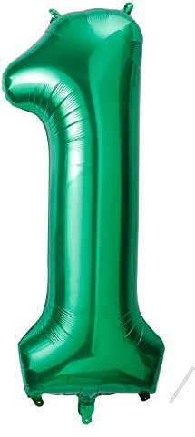 Geburtstag zahlen luftballon 1 jahre | Folienballon 1 XXL grün-Riesen Folienballon in 40 - 101cm Geburtstagsdeko - Ballon Zahl Deko zum Geburtstag - fliegt mit Helium