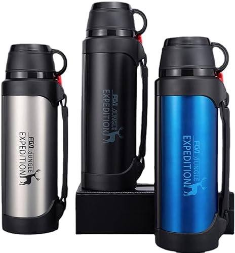 BOMEETSIA Termo De Gran Capacidad para Exteriores, Hervidor De Agua Portátil para Automóvil, Termo Portátil para Acampar,Azul 2500ml