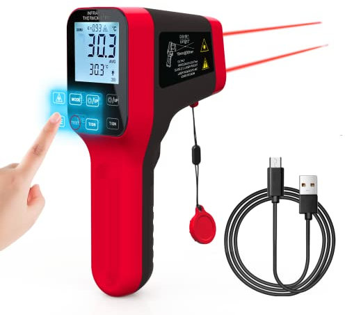 INFURIDER Thermomètre infrarouge YF-1600, Compteur de Température Laser Numérique Précis de -58 ℉ ~ 2912 ℉ AVEC un Rapport de 30:1 et un Temps de Réponse Rapide de 0.25s