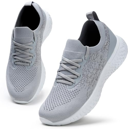 HKR Damskor Sneakers Memory Foam Trainers Atletiska Löparskor Bekväma Promenadskor Lättvikts Tennisskor Ljusgrön 42 EU