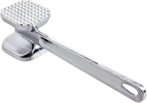 Poundsaver köttklubba i aluminium, köttmörkläggare, slitstark köttklubba, kötthammare med bekvämt grepp, metall köttpounder, biff kycklinghammare köksverktyg (stor)