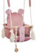 Love Gifts® Babyschaukel aus Holz hochwertig und geeignet als Indoor Schaukel, montierbar an der Decke sowie im Türrahmen, Bär-Rose, Made in EU