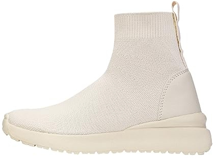 Botines vintage por encima de la rodilla Botas de piel para mujer con cordones voladores, tejidos, zapatos planos, calcetines sueltos, zapatos ligeros para mujer, zapatos sueltos, botas de lluvia