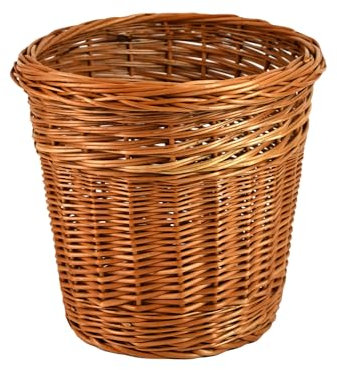 MyBer® K7-025 Corbeille en osier, corbeille à papier, bac à plantes, pot de fleurs rond en osier de qualité supérieure, marron, fait à la main