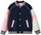 Rolanko Mädchen Baseball Jacke Jungen im Varsity-Stil, Sweatjacke mit Taschen für die Schule, Bomber mantel für Kinder, Rot, 140, 9-10 Jahre