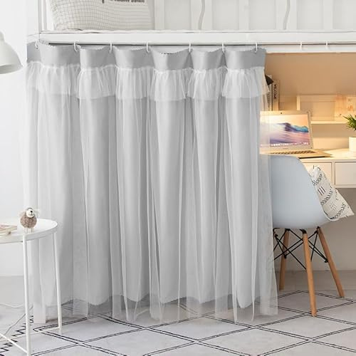 SIQITECHUK Tende per letto a castello, tenda oscurante per letto a soppalco, antipolvere, zanzariere, tende mobili per la privacy per letto a castello singolo (grigio)