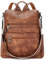 Telena Damen Rucksack Elegant Lederrucksack Freizeitrucksack Rucksack Handtasche 2 in 1 Casual