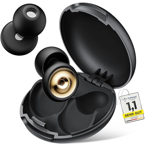 Aoiiena Pro-Comfort Tappi Orecchie Dormire-con Filtro Metallico Avanzato, 46dB Riduzione Rumore, Materiale Delicato Nano-Silicone, 4Misure (XS-L) Adatte per Sonno, Motocicli, Concerti & Lavoro