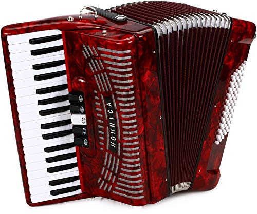 Hohner Accordions 1305-RED 72 Bass Entry Level Piano Accordion, Red