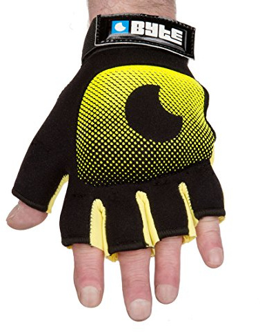 BYTE HOCKEY ADULTS LEFT HAND HOCKEY GLOVE FLUO YELLOW (SMALL)