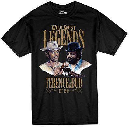 Terence Hill Bud Spencer T-shirt avec main droite du diable Noir - Noir - Small