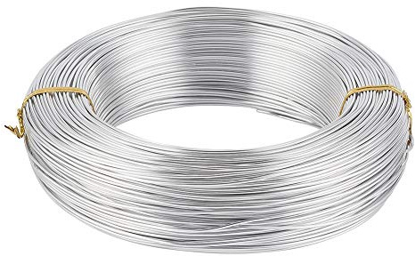 PandaHall - Filo in alluminio da 200 metri con spessore di 1 mm, per lavori manuali (argento)