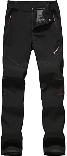 FLYGAGA Damen Outdoorhose Softshellhose Wanderhose Gefüttert Fleece atmungsaktiv Warm Wasserdicht Winddicht Winterhose Skihose Berghose Funktionshose Trekkinghose Funktionshose Herbst Winter