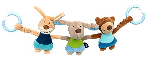 SIGIKID 42785 Wagenkette Tiere Blue Mädchen und Jungen Babyspielzeug empfohlen ab Geburt blau/mehrfarbig