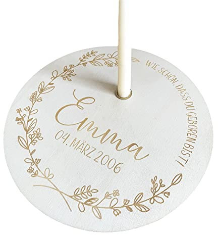 Geburtstagsteller Wie schön, dass du geboren bist personalisierbar Name Festtagskranz Holzkranz Geburtstagskranz Wünschekranz