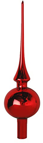 Krebs Glas Lauscha Christbaumspitze Rot glänzend 26 cm Baumspitze