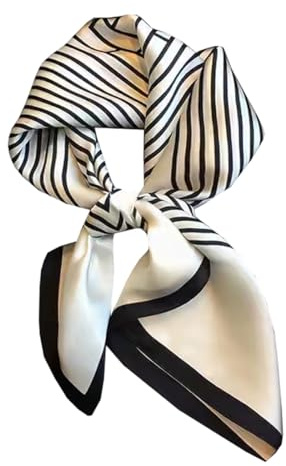 KOOYOL Mujer Seda Fulare Negro Bufanda y Fulares Panuelos para la cabeza Panuelo Fulare Pañuelos Cabeza Turbante Cuadrado Chiffon Bufandas