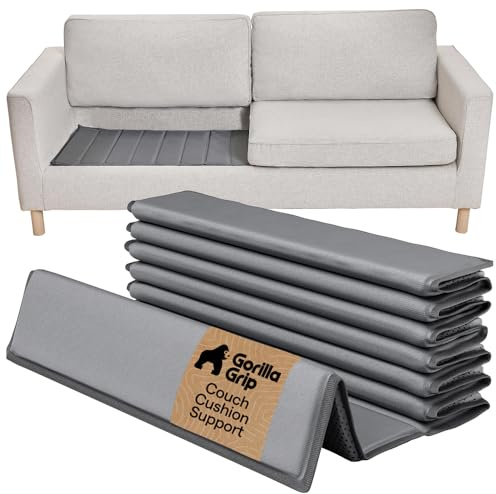 GORILLA GRIP Heavy Duty Couch Cushion Support Board to Fix Sagging Sofas, 21.5 x 78 Oversized Sofa, Slip Resistant Thick Boards Add Strong Seat Supports, Replacement Stuffing Firmer Couches, Grey