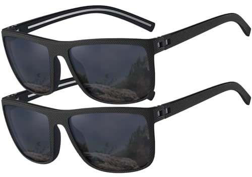Perfectmiaoxuan Sunglasses Mens Polarised UV400 Protection Ultralight Square Frame Retro Sun Glasses Womens For Fishing Driving Hiking Cycling
