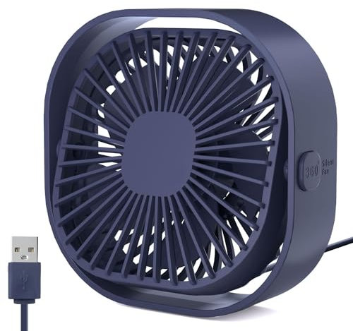 benpen USB Tischventilator Leise Klein,360° Mini Ventilator Grow,Small Table Fan Mit 3 Stufe,BüRo Ventilator,keiner USB Lüfter pflanzen ventilator Schreibtisch Schlafzimmer Zuhause im Freien PC