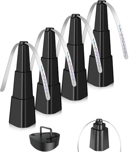 Hescaz 4 Pack Fly Fans for Tables Fly Repellent Fan Outdoor Indoor Keep Flies Away Table Top Fly Fan Fly Fan for Outdoor Table with Holographic Blades for Picnic Patio Home, black