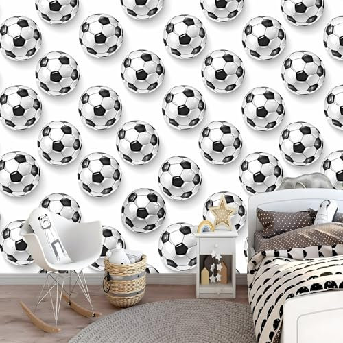 Papel Pintado Blanco Papel Fútbol complejo para Papel Pared Mural 250 x 175 cm Adecuado para muebles de salón cocina armario decoración de dormitorio