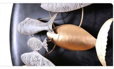 Decorazione Artistica da Appendere alla Parete per l'ingresso, Arte murale in Stile Marino mediterraneo, Scultura in bassorilievo, Fusione a Mano, Scultura murale a Forma di Pesce