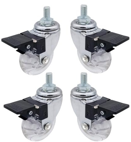 Changyeah Lenkrollen,4 Lenkrollen,mit Gewindestiften M8 x 15und Kugellagern,mit Bremse,für Möbel, Tisch, Wagen,Werkzeugtasche Industrietransport und Logistik