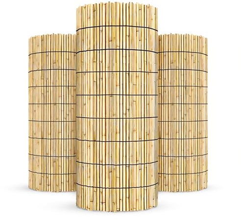 SG Traders Natural Bamboo Reed Fence Screening Roll – Durable Privacy Screen for Garden, Patio, Balcony & Outdoor – Thick, Weatherproof – Easy to Install, Decorative Fencing Panel (2 x 4m)