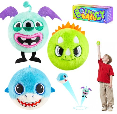 U&C Planet 3 balles rebondissantes Jouets en Peluche Super Doux pour Enfants, rebondissant jusqu'à 3 mètres, Cadeau pour Les Tout-Petits garçons et Filles âgés de 3 Ans et Plus