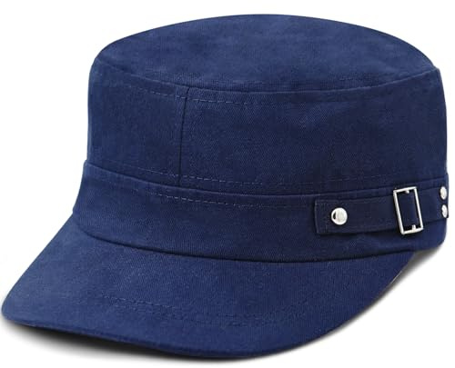 WULIQIUQIU Army Cadet Cap for Men Women Military Flat Top Cap Baseball Caps