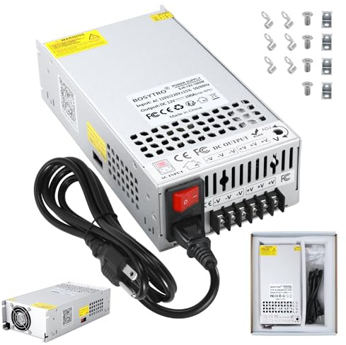 BOSYTRO Transformator 230 V Till 12 V Strömförsörjning 1 200 W 100 A 12 V Växelströmförsörjning För LED-Remsor, CCTV, Radio, Kamera, Laboratorieströmförsörjning