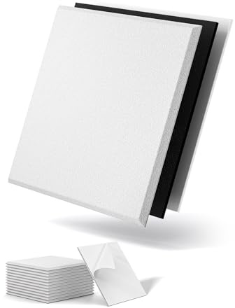 Topnaca 12 Pack Sound Proof Foam Panels for Walls Soundproofing Studio - Noise Reducing Soundproof MLV Barrier with Sound Dampening & Proofing, Noise Deadening Blocking & Cancelling Reduction
