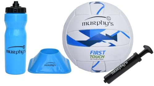 Murphy's First Touch - Juego de Regalo de fútbol gaélico para Principiantes, Kit de Entrenamiento de fútbol gaélico con Pelota, Camiseta de Patadas, Bomba de Mano y Botella de Agua de 750 ml, Color