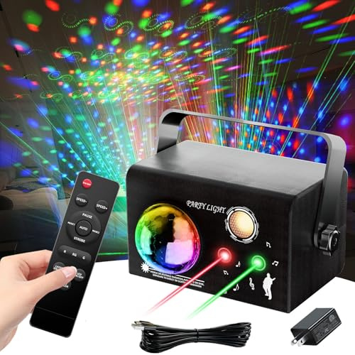 Square Party Lights DJ Disco Ball Light,4 Modes Sound Activated DJ Disco Light with Remote,USB Powered Dance Stage Lights for Parties,Birthday,Dance,Bar,Weddings, Wedding Show Club