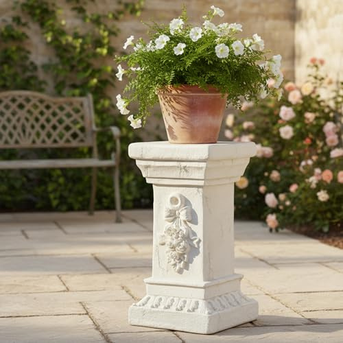 Piedistallo - Eleganti colonne e pilastri europei per giardino, fioriere e statue, colonna pilastro in resina resistente alle intemperie per decorazioni per interni ed esterni, statue natalizie