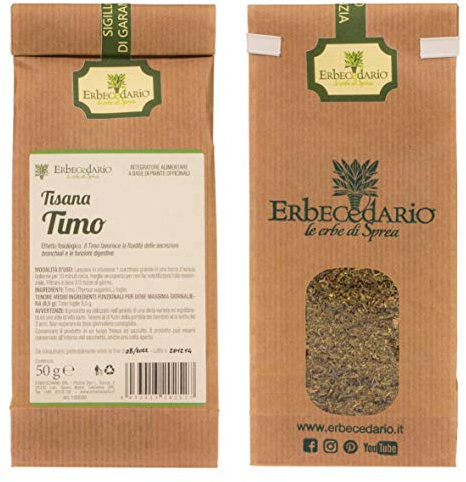 Tisana Timo, Per Benessere Vie Respiratorie, Digestione Lenta E Difficile, Per Purificare Vie Urinarie, 1 Sacchetto 50g