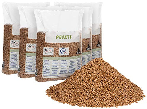 FlashPrix pellet para estufa 15kg x 5 sacos, de madera reciclada y biomasa, para lecho de conejos, gatos y más mascotas
