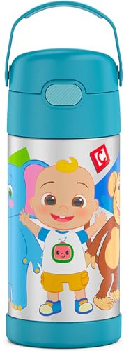 Thermos FUNTAINER 12 oz Insulated Kids Straw Bottle, Cocomelon