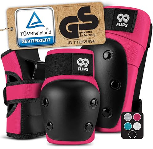 99FLIPS Inliner Schoner Erwachsene mit GS [6er Set] Dive - L in Lila - Schoner Inliner Damen schützer inliner Erwachsene - Knieschoner Kinder 12 Jahre Protektoren Skateboard