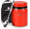 SANTECO Thermobehälter für Essen 500ml, 18/8 Edelstahl Warmhaltebehälter Speisegefäß für Essen mit Löffel und tragbaren Isolierbeutel, 24 Stunden Kalt