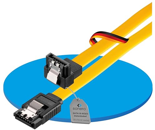 Sonero® cable de datos SATA III 6Gb/s, 0,30 m, en ángulo, amarillo