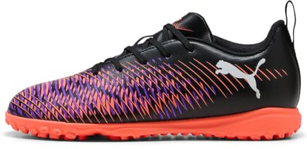 Puma - Future 8 Play TT JR, Zapatillas de fútbol Unisexo, Puma Black-Puma White-Glowing Red,
