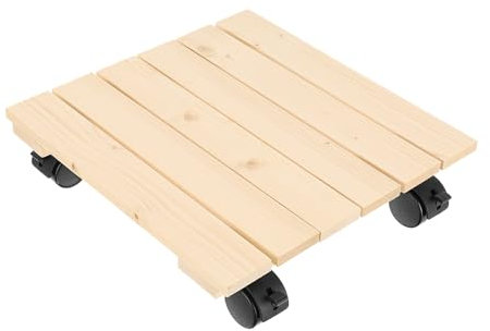 GoodFreshDecor Pflanzenroller Aus Holz Blumentopf Untersetzer Mit Rollen Blumenroller Kübelroller Pflanzen Untersetzer 25 x 25 x 7,5 cm