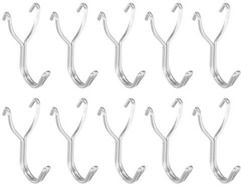 QUARKZMAN 50 st krokar för borrad bräda, rostfritt stål 1 tum mellanrum perforerad skiva displaykrok metall hängande arrangör för garage kontor, silver