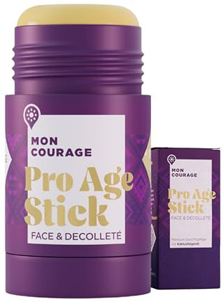 MON COURAGE Pro Age Stick [SOFORT STRAFFEND] Faltencreme mit Soforteffekt - Natürliche Anti Aging Creme Frauen - Anti Falten Creme für reife Haut - Antifaltencreme Soforteffekt durch Kaktusfeigenöl