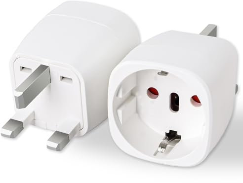 2 Pièces Adaptateur Prise Anglaise, Adaptateur UK, Prise Anglaise Adaptateur Francais, Adaptateur Type G pour Irlande, Angleterre, Ecosse ect