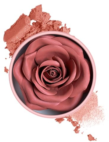 Qfdiwr Colorete Facial,Rubor Natural | 3D Pétalos de Rosa, Colorete en Polvo de Larga Duración, Textura Ligera y Acumulable para Mejillas de Mujeres en Fiestas, Reuniones y Eventos Sociales