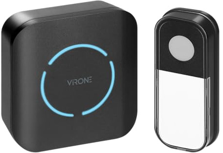 Virone FUDU Campanello Senza Fili da Esterno 230V Plug-in 36 Melodie Portata max.180m - 5 Livelli di Volume: 0-88dB Campanello Wireless IP44 (alimentazione di rete)