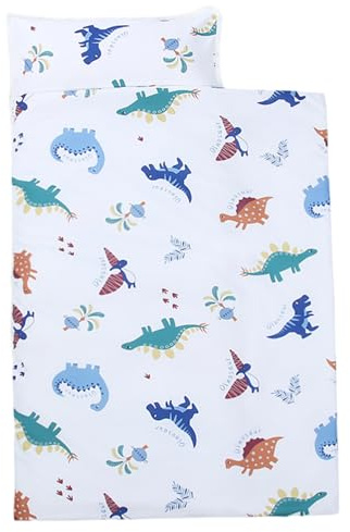 Tappetino per pisolino per bambini, Tappetino per pisolino per bambini con cuscino e coperta 49x20 Sacco a pelo anti-calcio con manico arrotolabile con stampa di dinosau